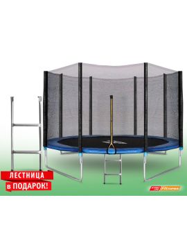 Батут StartLine Fitness 12 футов (366 см) с внешней сеткой и лестницей
