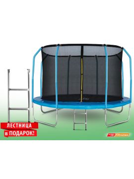 Батут StartLine Fitness 12 футов (366 см) с внутренней сеткой, держателями и лестницей