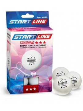 Мячи Start line Training 3* New (6 шт, бел.)