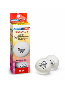 Мячи Start line Standart 2* New (3 шт, бел.)