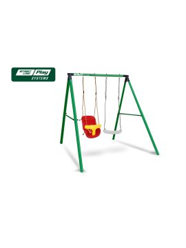 Качели SLP SYSTEMS 2 секции + сиденье с фиксацией желтое + сиденье лодочка белое