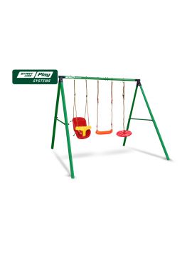 Качели SLP SYSTEMS 3 секции + качеля диск красная + лодочка красная + качеля с фиксацией желтое