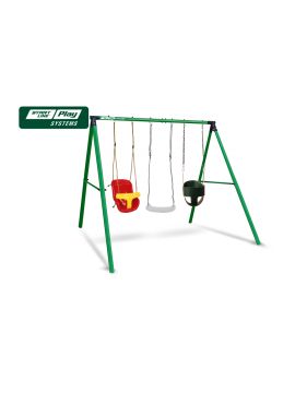 Качели SLP SYSTEMS 3 секции + лодочка белое + качеля с фиксацией зеленая + качеля с фиксацией желтое