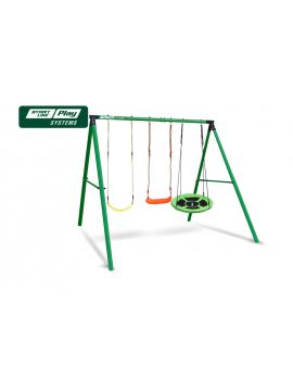 Качели SLP SYSTEMS 3 секции + лодочка красное + Качеля TS40 + сиденье гибкое желтое