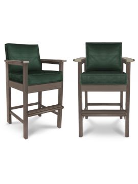 Стул бильярдный Techno ясень (Дуб натуральный(natur-wood),Винилискожа D.Green,Винилискожа (Dark Geen Темно-зеленый) цвет №206 ш1,44м,дек. серебро)