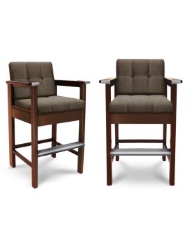 Стул бильярдный High-Style ясень МДФ (№1,Экокожа Mahogany,Винилискожа (Mahogany) цвет № 202)