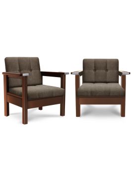 Кресло High-Style ясень МДФ (RAL 8014,Декор серебро,Винилискожа PRADO-1,Винилискожа Prado_1)