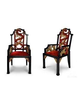 Стул бильярдный Dragon  граб (Dragon красный,Ткань Vilvet Lux,54 Velvet-Lux)