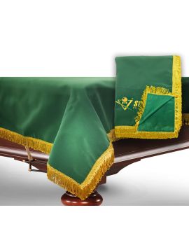 Чехол для б/стола 12-3 (зеленый с зеленой бахромой,с логотипом)