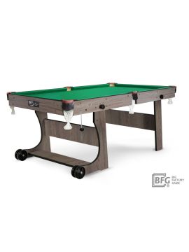 Бильярд BFG Compact Light 5 (Анкор) (Пул, анкор темный (ЛДСП), ЛДСП_16, Manchester 45 Yellow green ш1,98м, Х/б сетка)