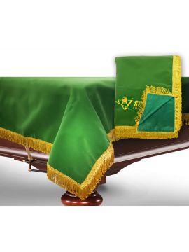 Чехол для б/стола 8-3 (зеленый с желтой бахромой,с логотипом)