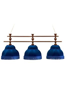 СТ Лампа Аристократ-3 3пл. береза (№3,бархат синий,бахрома синяя,фурнитура золото)