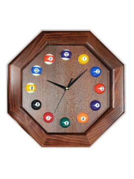 Часы 8 граней ясень/шпон (№1)