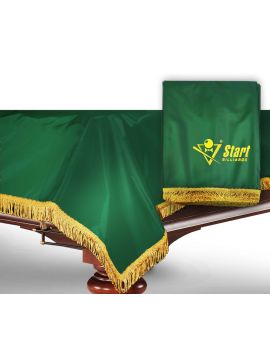 Чехол для б/стола 11-2 (зеленый с желтой бахромой,с логотипом)