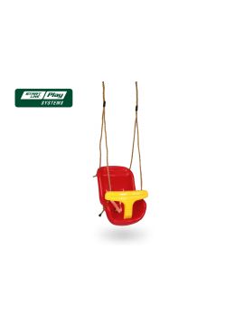 Пластиковое сиденье для качели с фиксацией красно-желтое